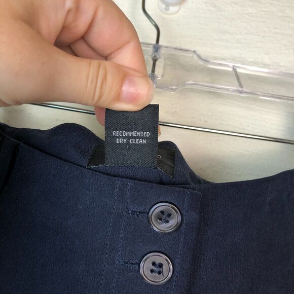 Vintage Studio G‎ Womens Silk Button Down Midi-Skirt Size 12 Navy Whimsigoth - Picture 6 of 7